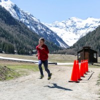  Gara di corsa durante Biathlon Loisir a Cogne